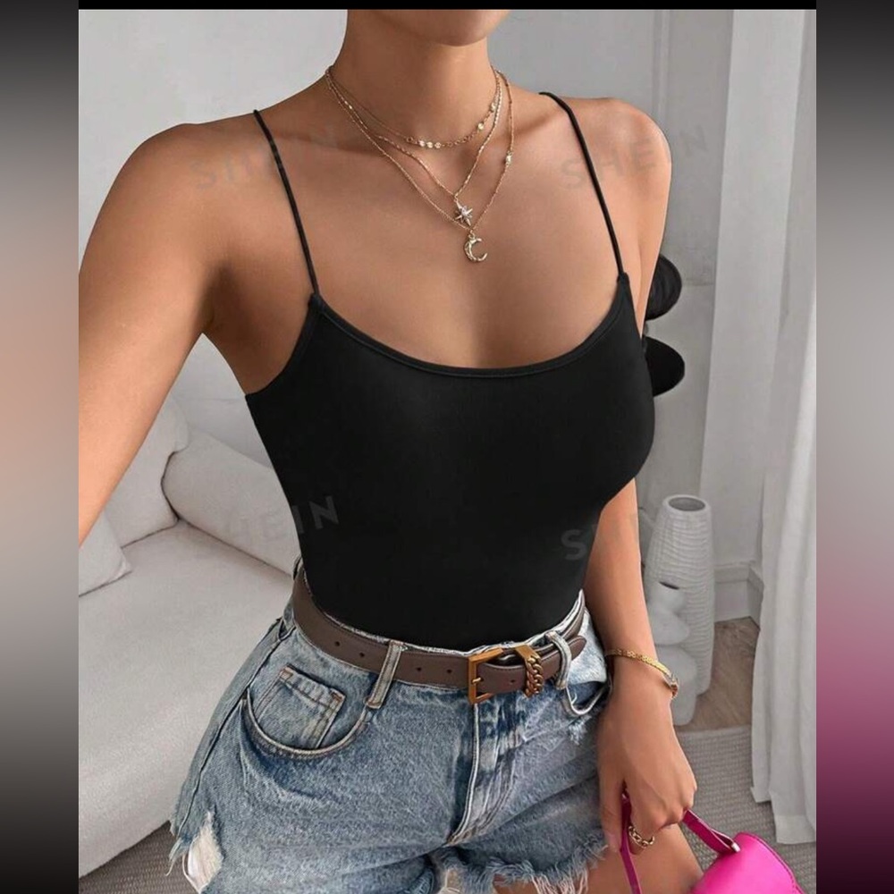 SHEIN CrissCross Backless Cami Bodysuit